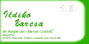 ildiko barcsa business card